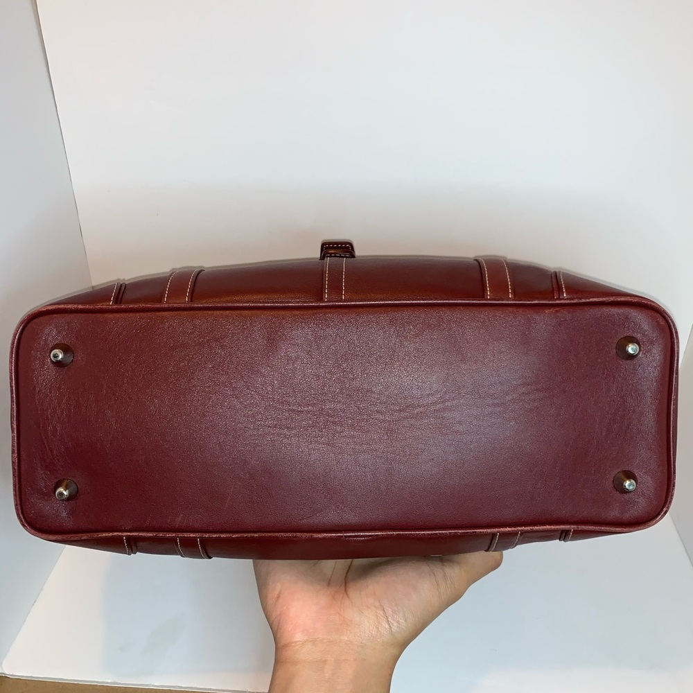 Coach Burgundy Leather Carryall Hampton Bag - Picture 6 of 7